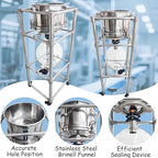 INTSUPERMAI 20L Buchner Funnel Filtering Kit, with 20L Vacuum Flask, Stainless Steel Frame, Negative Pressure Filtration, Split Design, Lab Vacuum Suction Filter for Liquid-Liquid Extraction