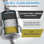 weAQUA NO BS Shower Filter Replacement Cartridge – 99% Removal of Hard Water, Chlorine, Heavy Metals, Fluoride & More – Universal Fit – High Output (4-Pack)