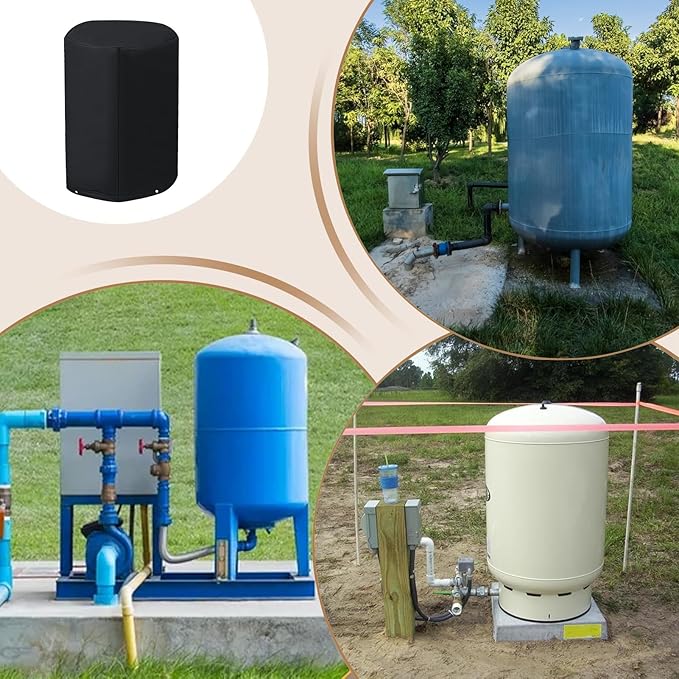 Insulated Well Pump Cover - 3-Layer Round Waterproof Heavy Duty Frost Protection Industrial Pipe Protector Winter Cistern Housing Bag Outdoor Sanitary Backflow Protection | For Yard House Ownership
