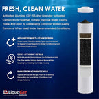 LiquaGen Activated Alumina + Carbon + KDF-55 Replacement Water Filter Cartridge – Helps Manage Fluoride, Chlorine & Taste, Refillable 2.5" x 10", 2.5" x 20", 4.5" x 10", 4.5" x 20" (2, 4.5" x 20")