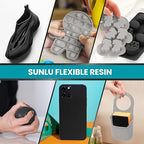 SUNLU Flexible 3D Printer Resin 2KG, 66A 3D Printing Resin for Printing Soft and Flexible Items, Bendable and Not Brittle, Fast Curing 405nm UV Photopolymer Resin. (2000G Gray)