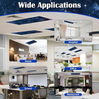 4 Pcs Fluorescent Light Covers - Classroom, Office 4 x 2 Feet Flame Retardant Magnetic Covers for Ceiling Lights Filters (Starry Sky)