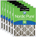 Nordic Pure 20x25x4 (Actual Size: 19 1/2 x 24 1/2 x 3 5/8) Pleated Air Filters MERV 13 Plus Carbon 6 Pack