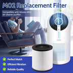 M02 Replacement Filter Compatible with Mooka M02 Air Purifier, M02 H13 True HEPA and Pre-Filter 3-in-1 High-Efficiency 3 Stages Filtration, 2 Pack