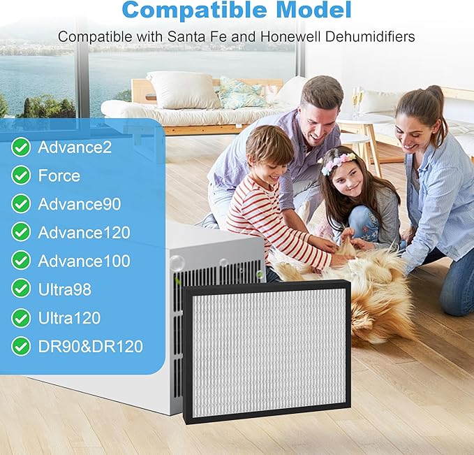 14 x 17.5 x 1.75 MERV 13 Replacement Dehumidifier Filter for Honeywell DR90 & DR120 Dehumidifier Santa Fe Advance90 Advance100 Advance120, 2 Pack