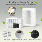 16 Pack Cat Fountain Filter Replacement, Triple Cupcake Cat Fountain Filters, 16 Pet Fountain Carbon Filters and 4 Foam Filters for Ceramic Cat Water Fountain