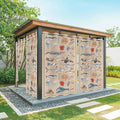 Vintage Outdoor Curtains for Patio Sharks Whales Lobsters Biographies Waterproof Outside Curtains with Grommet Top Weatherproof Curtain for Cabana Pergola Gazebo, 2 Pack, 54" W x 95" L