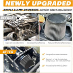PTNHZ Universal Black 4" 102mm High Flow Cold Air Intake Cone Air Filter Power Intake Air Inlet System Air Cleaner