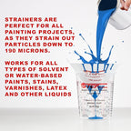 TCP Global - 190 Micron Filter Tips Ultra-Fine Paint Strainer (250 Pack) - Pure Blue Nylon Mesh Cone Strainer - Paint Filter Cones for Auto, House & Hobby