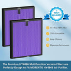 2 Pack HY4866 Multifunction Replacement Filters for MORENTO HY4866, WESTHEY HY4866, YIOU M1 Air Purifier, 3-in-1 HEPA Filter with High-Efficiency Activated Carbon Filter, Multifunction Version