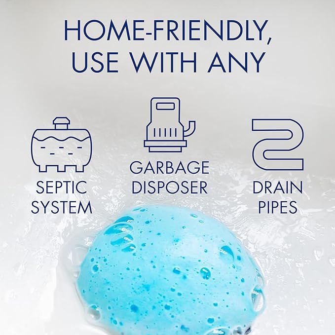 Glisten Garbage Disposer Cleaner and Freshener, Sink Disposal Odor Eliminator with Foaming Action, Lemon Scent, Made in the USA, 4 Packets