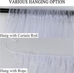 10 x 10 ft Outdoor White Tulle Backdrop Curtains Waterproof Voile Sheer Screen Breathable Mash Netting Light Filtering Privacy Curtains for Patio Porch Yard Pergola Gazebo, 2 Panels