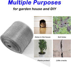Wire Mesh for Mice Control 5IN X 53Ft,Hole Fill Fabric,Upgraded Stainless Steel Wire Mesh Roll, Weep Holes Covers, Flexible Stretchy Fabric for Garden House and DIY, Rodent Barrier