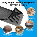 4 PCS Black Magnetic Vent Covers-5.5x12 Magnetic Air Vent Covers with Mesh Screen for Floor/Wall/Ceiling Registers-Easy to Install, Durable Design(Fits Registers 5"to7" Width x 12" to14"Length)