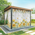 Sunflowers Outdoor Curtains for Patio Summer Floral Eucalyptus Leaf Wood Plank Waterproof Outside Curtains with Grommet Top Weatherproof Curtain for Cabana Pergola Gazebo, 2 Pack, 54" W x 108" L