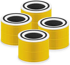 Core 300 Pet Care Replacement Filter for LEVOIT Core 300, Core 300S and Core 300-P Air Purifier, 3-in-1 H13 True HEPA Filter Replacement, Compared to Part # Core 300-RF-PA, 4 Pack, Yellow