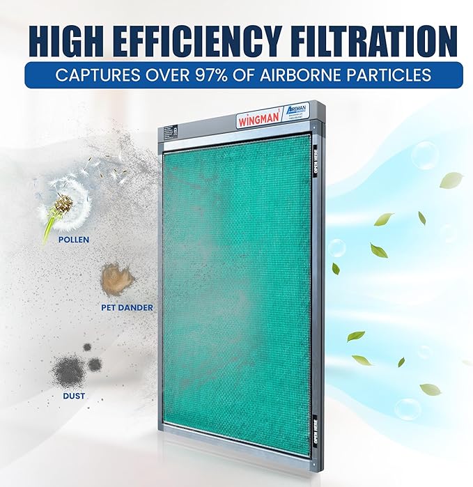 12x30x1 Polarized Media Electronic Air Filter - High Air Flow - Homeowner Installed - 1-Yr Supply of Replacement Pads - Simply Replace Your Current AC/Furnace Air Filter and PLUG IT IN!