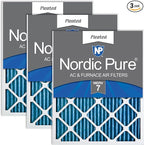 Nordic Pure 18x24x1 (Actual Size: 17 1/2 x 23 1/2 x 3/4) Pleated MERV 7 Air Filters 3 Pack