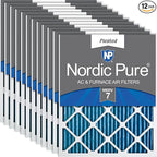 Nordic Pure 18x24x1 (Actual Size: 17 1/2 x 23 1/2 x 3/4) Pleated MERV 7 Air Filters 12 Pack