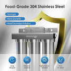 Waterdrop TST-UF 0.01μm Ultra-Filtration Under Sink Water Filter System, Stainless Steel Water Filter for Sink, 5X Service Life Under Sink Water Filtration System, Removes 99% of Substances