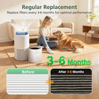 AP103 Replacement Filter Compatible with AromaRoom AP103 Air Purifier, 3-IN-1 Nylon Pre-Filter, HEPA Air Filter and Activated Carbon Filter, 2+4 Pack(White)
