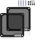 120mm Dust Filter PC for Computer Cooler Fan/PSU/Routers PVC 50 Mesh, Computer Fan Filter Grills Magnetic with Screws Dustproof Case Cover (PVC V4.0, 120 * 120mm, 2pcs, Black)