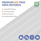 116130 HEPA Replacement Filter H for Winix 5500-2 Am80 Plasmawave Air Purifier,H13 True HEPA High-Efficiency Activated Carbon Filter,2 Combo Set