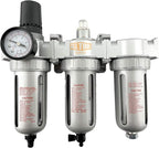 3/8" NPT MID FLOW Filter Regulator Coalescing Desiccant Dryer System For Compressed Air Lines, Poly Bowls, Great For Paint Spray And Plasma Cutter (AUTO DRAIN)