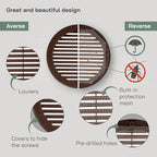 Vent Systems 6" Inch (Opening Dimensions) - Pack of 5 - Brown Soffit Vent Cover - Plastic Round Air Vent Grille - Built-in Mesh Screen - HVAC Register Louver for Bathroom, Home, Kitchen
