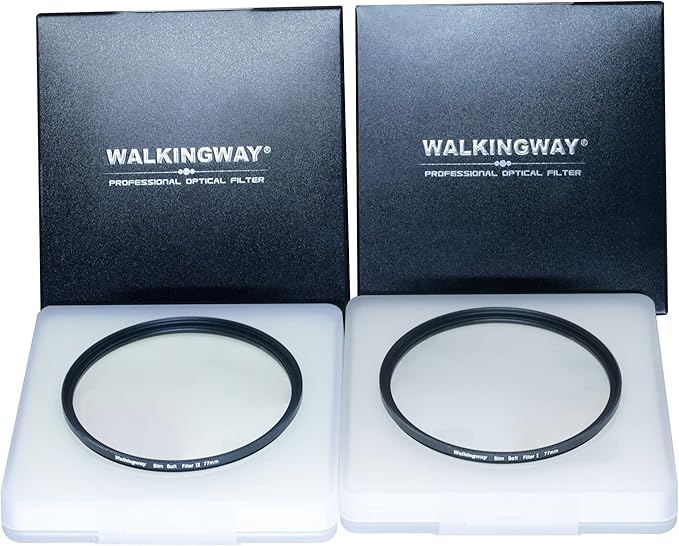 Walking Way 46MM White Pro Mist Diffusion Filter Set - Soft Focus, Dreamy Fog Effect - 2pcs (Mist 1 & 2) for DSLR & Video