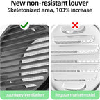 4" in Heavy Duty Thickened 304 Stainless Steel Air Vent Cover Louvered Grille Cover Vent Hood Flat Ducting Ventilation Air Vent Wall Air Outlet with Fly Screen Mesh for House (4inch-100mm Flat Black)