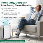 Air Purifier Filter Replacement – Compatible with Air Doctor Models AD3000 and AD3500 – Includes Efficient Air Filter Replacement for Home and Office - Third Party - Product (1-Pack)