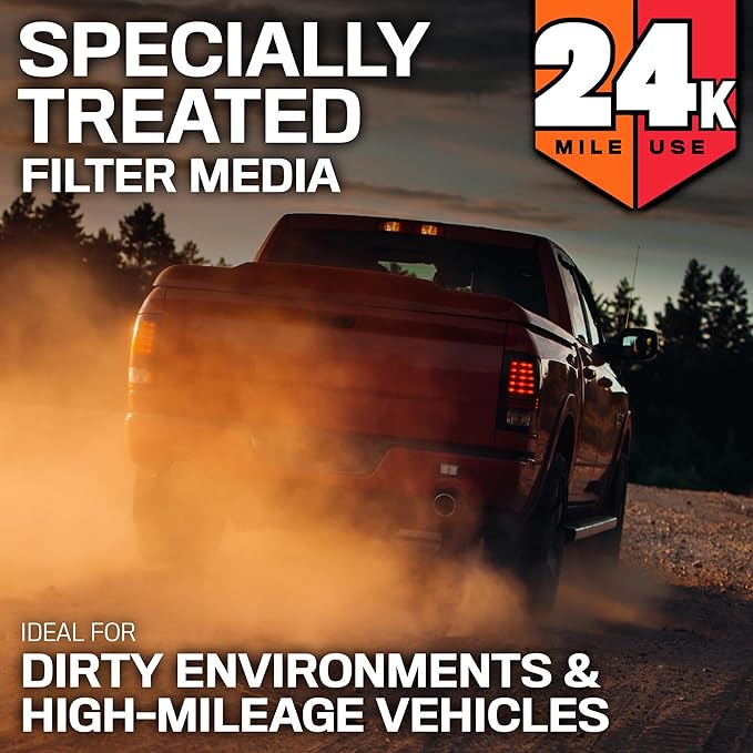 K&N Engine Air Filter: Extended Life 24,000 Mile Replacement Air Filter: Compatible with 2002-2015 Toyota Mid-size Truck and SUV V6 (4-Runner, Tacoma, Hilux, Land Cruiser, Prado, FJ Cruiser), KNX-2281