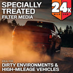 K&N Engine Air Filter: Extended Life 24,000 Mile Replacement Air Filter: Compatible with 2002-2015 Toyota Mid-size Truck and SUV V6 (4-Runner, Tacoma, Hilux, Land Cruiser, Prado, FJ Cruiser), KNX-2281