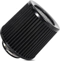 Cold Air Intake Filter High Performance Washable Filter Clamp-On Replacement Air Filter Flange Diameter 3inch/76mm Black