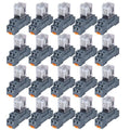 20PCS Electromagnetic Power Relay, 8-Pin 10 AMP 12V DC Relay Coil with Socket Base, LED Indicator, DPDT 2NO 2NC - MY2NJ [Applicable for DIN Rail System]
