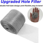 Wire Mesh for Mice Control 5IN X 53Ft,Hole Fill Fabric,Upgraded Stainless Steel Wire Mesh Roll, Weep Holes Covers, Flexible Stretchy Fabric for Garden House and DIY, Rodent Barrier