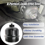 iFJF 134001 Fuel Filter Housing Cap Replacement for 2017-2024 GM Duramax 6.6L L5P Chevy Silverado/GMC Sierra 2500HD 3500HD Billet Aluminum with Drain Plug