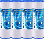 10" x 2.5" Pleated Sediment Water Filter Cartridge Replacement Any 10 inch RO Unit, Compatible with R50, Dupont WFPFC3002, Whirlpool WHKF-WHPL, GE FXWPC, Hydronix SPC-25-1050, Watts FM-50-975 4PACK