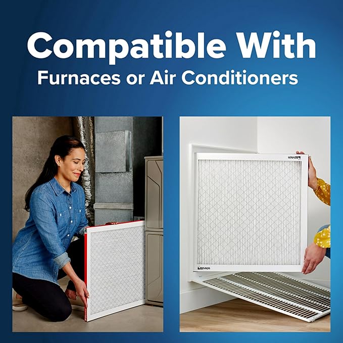 Filtrete 17.5x23.5x1 AC Furnace Air Filter, MERV 11, MPR 1000, Micro Allergen Defense, 3-Month Pleated 1-Inch Electrostatic Air Cleaning Filter, 2 Pack (Actual Size 17.19x23.19x0.81 in)