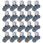 20PCS Electromagnetic Power Relay, 8-Pin 10 AMP 110/120V AC Relay Coil with Socket Base, LED Indicator, DPDT 2NO 2NC - MY2NJ [Applicable for DIN Rail System]
