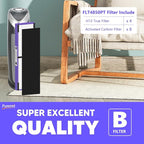 FLT4850PT Filter B Pet Replacement Compatible with G-Guardian AC4825, AC4300, AC4900, AC4825DLX, AC4850, CDAP4500 Air Purifier, 4 H13 Filters + 8 Activated Carbon Pre-Filters, Purple