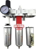 3/4" NPT HEAVY DUTY Industrial Grade Filter Regulator Coalescing Desiccant Dryer System For Compressed Air Lines, Metal Bowls, Great For Paint Spray And Plasma Cutter(MANUAL DRAIN)