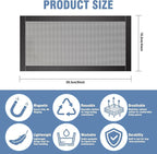 6 Pack Strong Magnetic Floor Vent Cover - PVC Mesh Register for Wall Ceiling Floor Catch Debris Hair Insect (Black, 4 x 8 Inch)