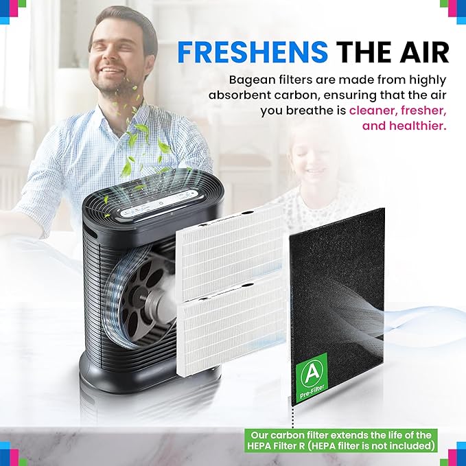 Bagean HPA200 Carbon Pre Filter A Compatible with Honeywell Air Purifier Filter Replacement - Fits HPA200 HPA5200 HPA5250 Series - Activated Prefilter A Absorbs Odor & Filters Freshen the Home (4-Pk)