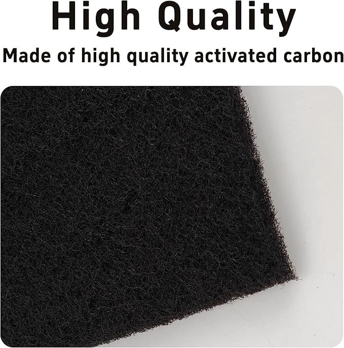 12PCS 5” Square Compost Bin Charcoal Filters, 0.4” Thick Activated Carbon Filters for Kitchen Countertop Compost Pail, Home Bucket Filter Replacements