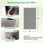 16x24x1 Reusable HVAC Furnace Air Filter, Washable Electrostatic Furnace Filter, MERV 8, Lasts a Lifetime, Breathe Fresher, Home And Office (Actual Size: 15.67x23.74x0.8 Inch)