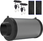 4 Inch Air Carbon Filter for Grow Tent,Smellines Control with Australia Virgin Charcoal for Inline Duct Fan，Hydroponic Growth,Pre-Filter Included