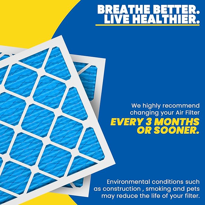 Maycold 16x20x1 MERV 11 Air Filters (6-Pack), Pleated HVAC Furnace Filter for Home – Traps Fine Dust & Pet Hair, Actual Size 15.70 x 19.70 x 0.75, Individually Wrapped