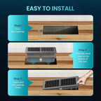 Floor Register 4 x 10 Inch, HG Power 4 Pack Heavy Duty Floor Vent Covers for Home with Screen Net, Adjust Metal Rust Proof Finish Air Vent for Kitchen, Heat, Office